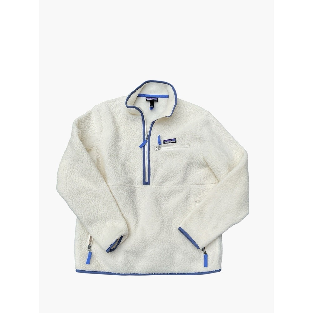 Patagonia Retro Pile Marsupial Fleece Pullover Women M Natural Cream 22835